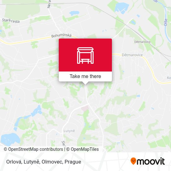 Orlová, Lutyně, Olmovec map