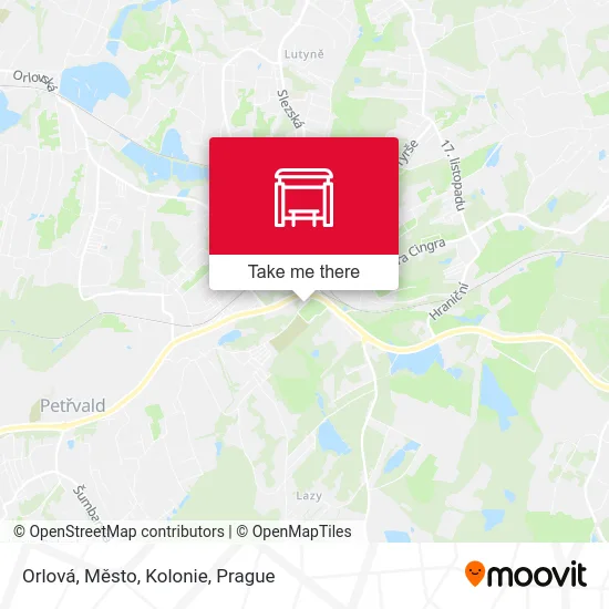 Карта Orlová, Město, Kolonie