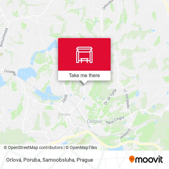 Orlová, Poruba, Samoobsluha map