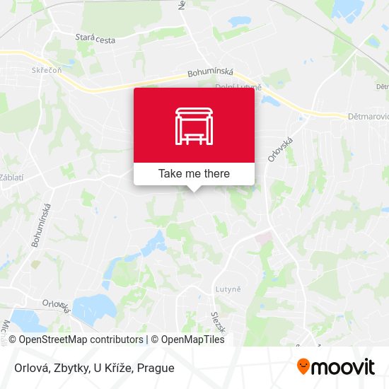 Orlová, Zbytky, U Kříže map