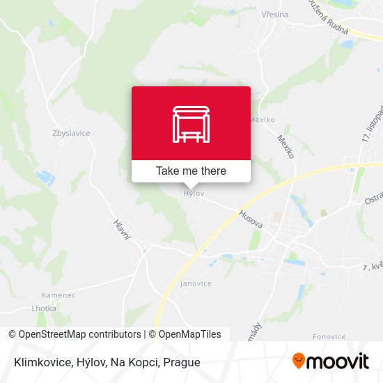 Klimkovice, Hýlov, Na Kopci map