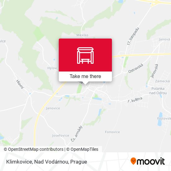Klimkovice, Nad Vodárnou map