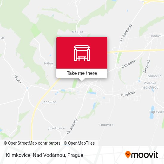 Klimkovice, Nad Vodárnou map