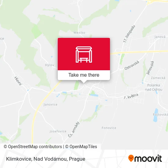 Карта Klimkovice, Nad Vodárnou