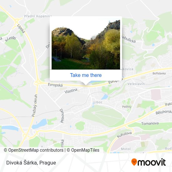 Divoká Šárka map