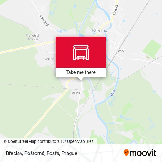 Карта Břeclav, Poštorná, Fosfa