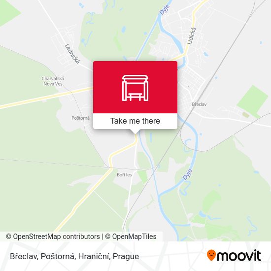 Břeclav, Poštorná, Hraniční map