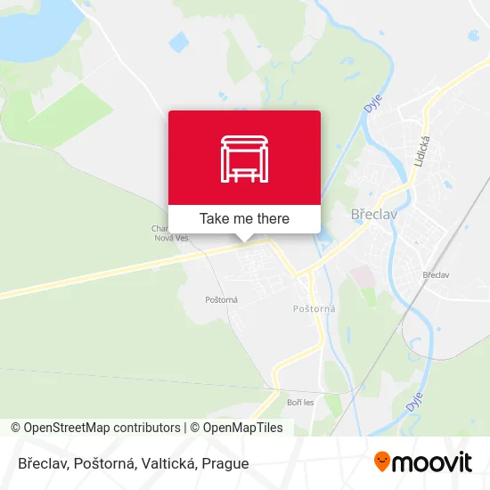 Карта Břeclav, Poštorná, Valtická