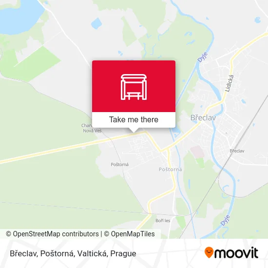 Карта Břeclav, Poštorná, Valtická