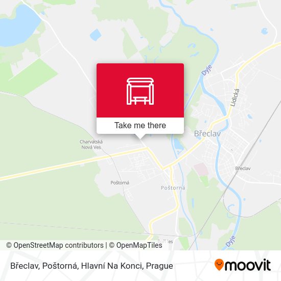 Břeclav, Poštorná, Hlavní Na Konci map