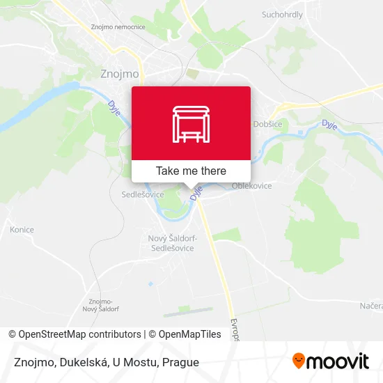 Карта Znojmo, Dukelská, U Mostu