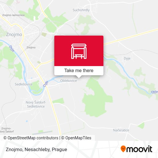 Карта Znojmo, Nesachleby
