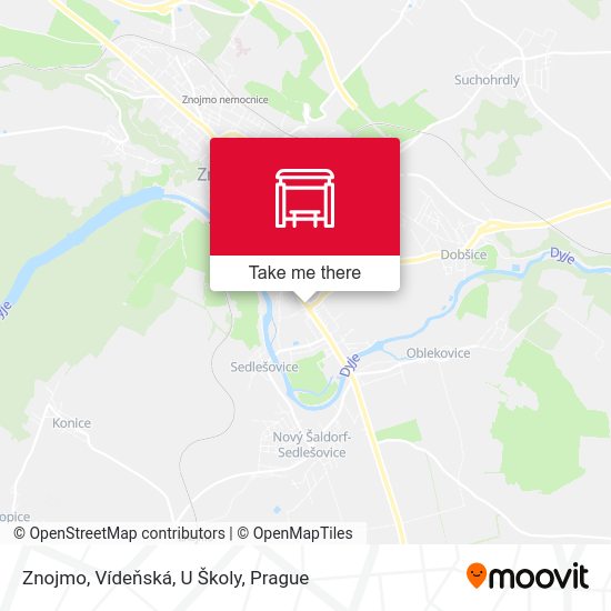 Znojmo, Vídeňská, U Školy map