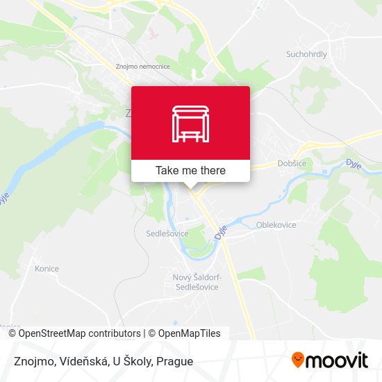 Znojmo, Vídeňská, U Školy map