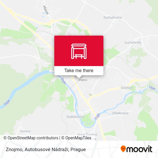 Znojmo, Autobusové Nádraží map