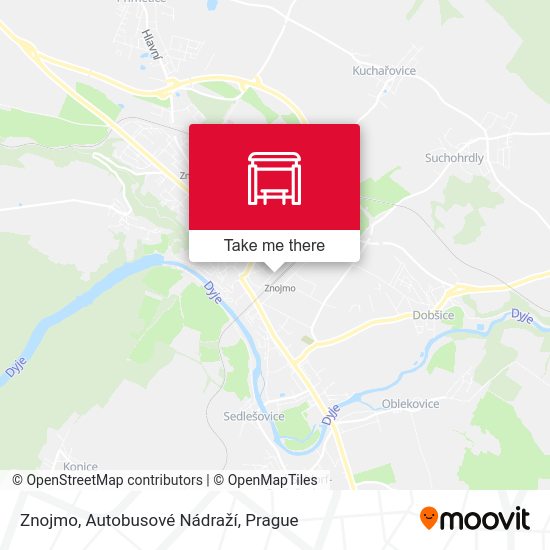 Znojmo, Autobusové Nádraží map