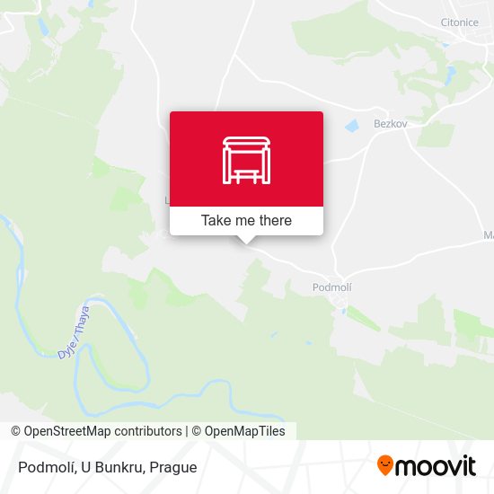 Podmolí, U Bunkru map