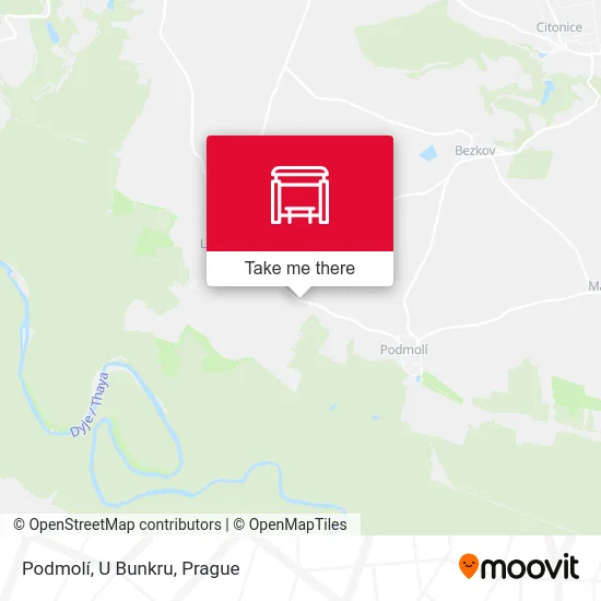 Карта Podmolí, U Bunkru