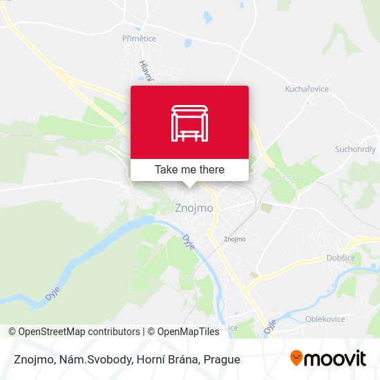 Znojmo, Nám.Svobody, Horní Brána map