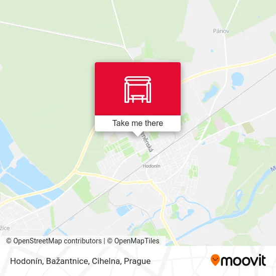 Карта Hodonín, Bažantnice, Cihelna