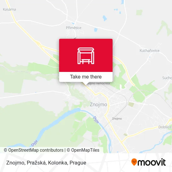 Карта Znojmo, Pražská, Kolonka