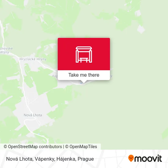 Карта Nová Lhota, Vápenky, Hájenka
