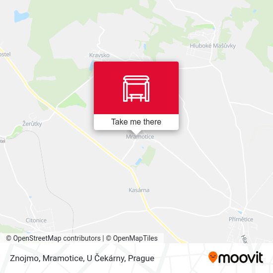 Znojmo, Mramotice, U Čekárny map