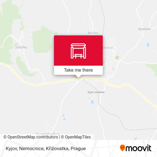 Kyjov, Nemocnice, Křižovatka map