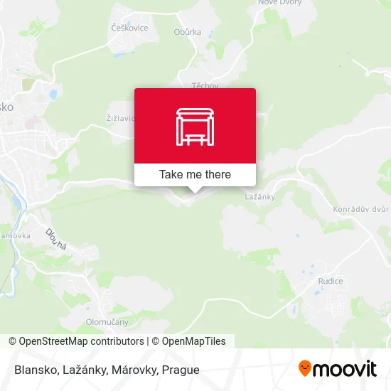 Карта Blansko, Lažánky, Márovky