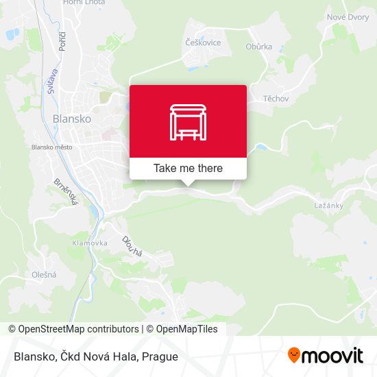 Blansko, Čkd Nová Hala map