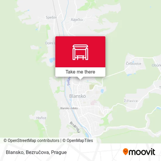 Карта Blansko, Bezručova