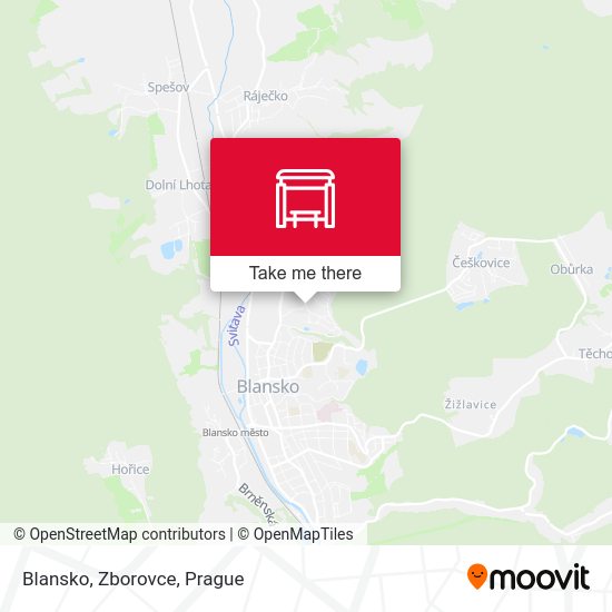 Карта Blansko, Zborovce