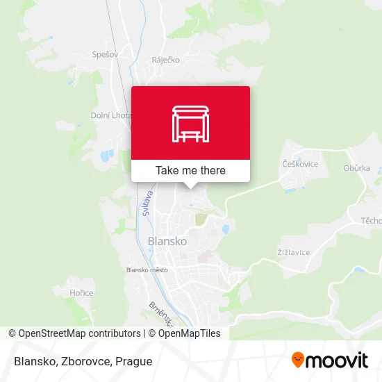 Карта Blansko, Zborovce