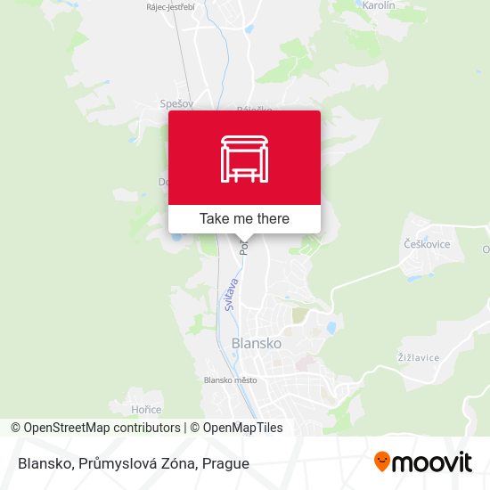 Blansko, Průmyslová Zóna map