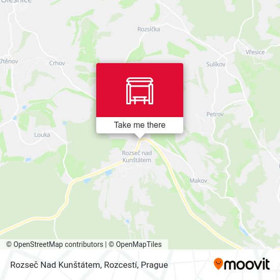 Rozseč Nad Kunštátem, Rozcestí map