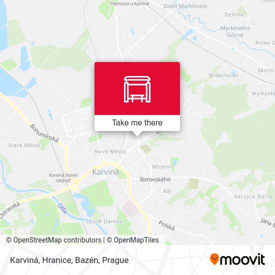 Карта Karviná, Hranice, Bazén