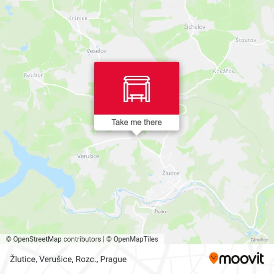 Карта Žlutice, Verušice, Rozc.