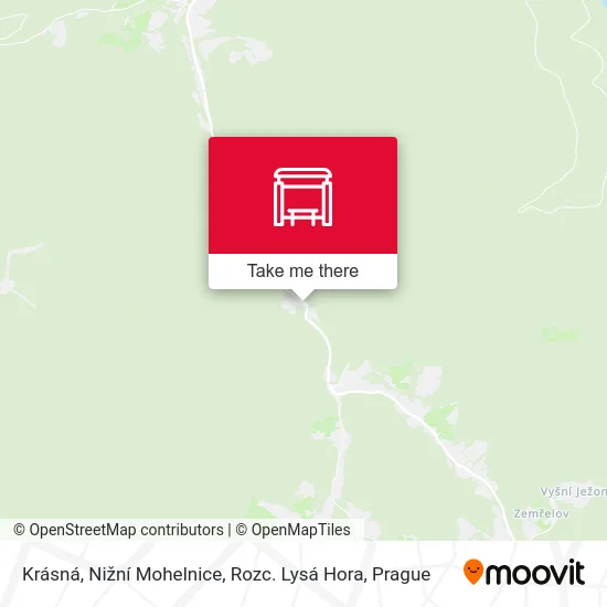 Карта Krásná, Nižní Mohelnice, Rozc. Lysá Hora