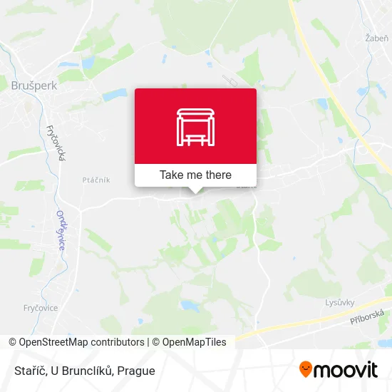 Карта Staříč, U Brunclíků