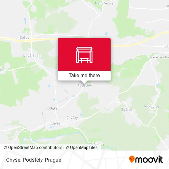 Карта Chyše, Podštěly