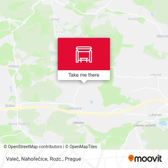 Карта Valeč, Nahořečice, Rozc.