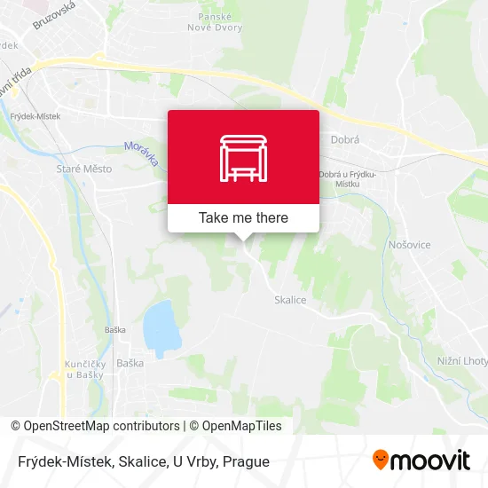 Карта Frýdek-Místek, Skalice, U Vrby
