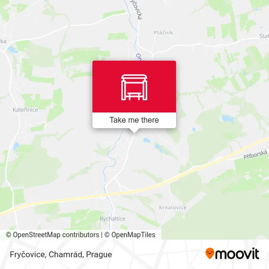 Карта Fryčovice, Chamrád
