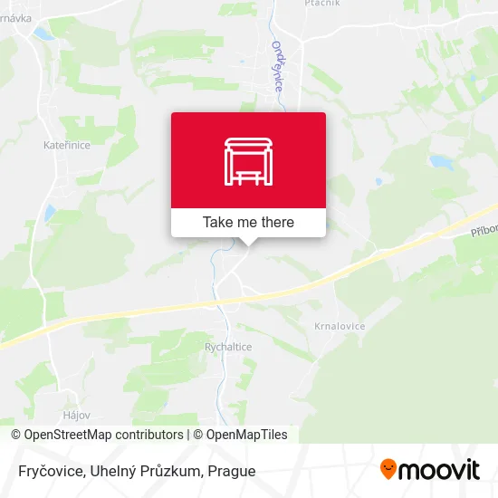Карта Fryčovice, Uhelný Průzkum