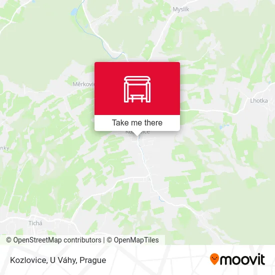 Карта Kozlovice, U Váhy