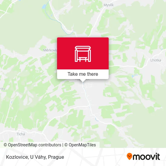 Карта Kozlovice, U Váhy