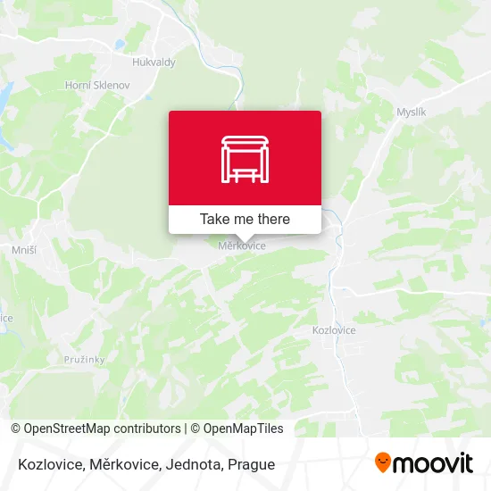 Карта Kozlovice, Měrkovice, Jednota