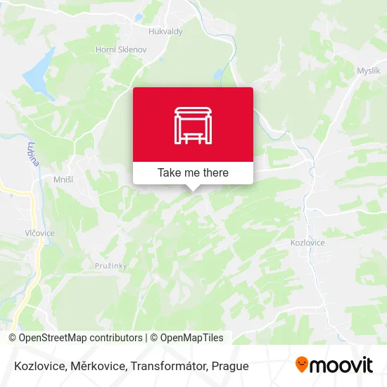 Карта Kozlovice, Měrkovice, Transformátor
