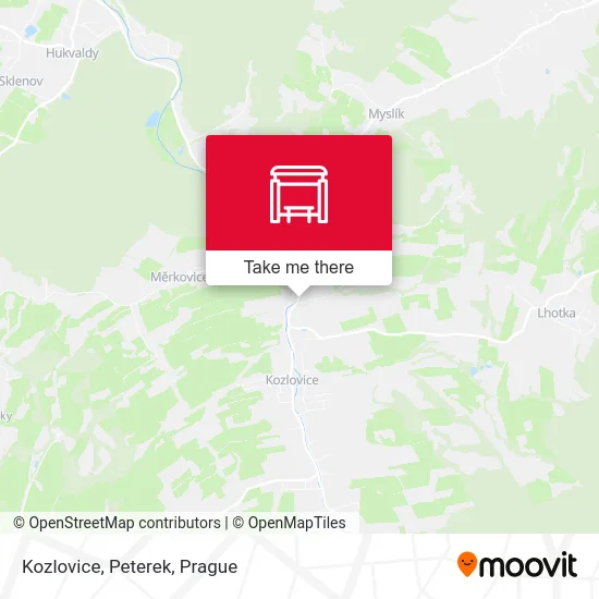 Карта Kozlovice, Peterek