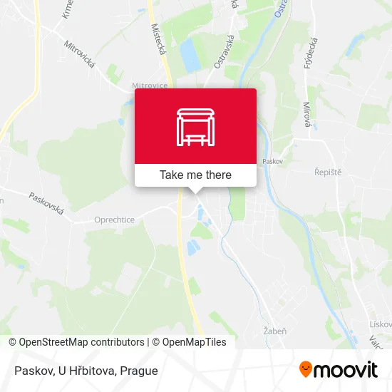 Карта Paskov, U Hřbitova